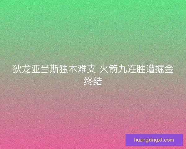狄龙亚当斯独木难支 火箭九连胜遭掘金终结