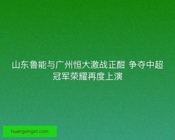 山东鲁能与广州恒大激战正酣 争夺中超冠军荣耀再度上演 山东鲁能与广州恒大激战正酣 争夺中超冠军荣耀再度上演
