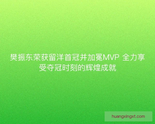 樊振东荣获留洋首冠并加冕MVP 全力享受夺冠时刻的辉煌成就