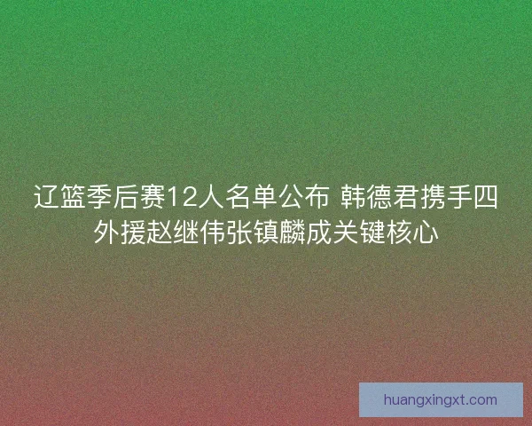 辽篮季后赛12人名单公布 韩德君携手四外援赵继伟张镇麟成关键核心 辽篮季后赛12人名单公布 韩德君携手四外援赵继伟张镇麟成关键核心
